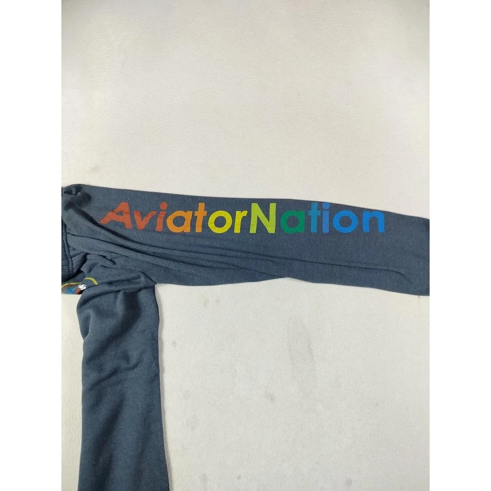 Aviator Nation Venice Sweatpants Youth 12 Gray Fleece Jogger Rainbow Logo